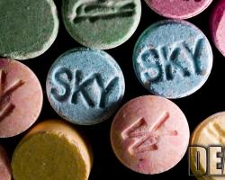 Ecstasy tablets, pills.