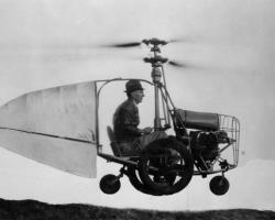 Jess Dixon in his flying automobile c. 1940