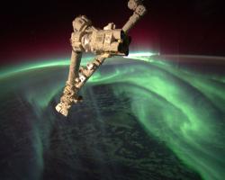 Aurora borealis from space telescope