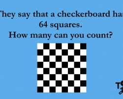Text: How many squares are actually on a checkerboard? Image: a black and white checkerboard