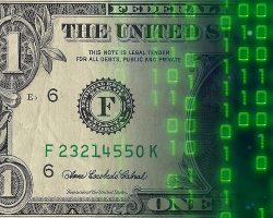 American dollar bill, online payments