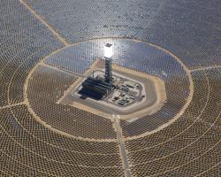 The Ivanpah solar power plant in the California Mojave Desert