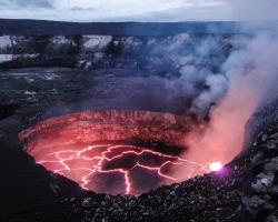 Magma in an active volcano