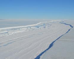 Crack forming in the Nansen Ice Shelf