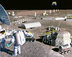 Concept art for lunar mining