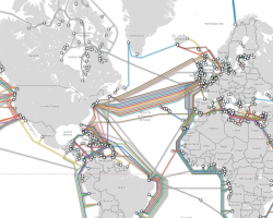 Cables crisscross the oceans carrying your internet info.
