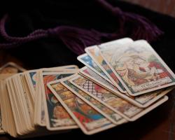 A psychic&#039;s deck of tarot cards for reading the future