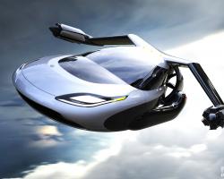 Computer generated image of Terrafugia&#039;s TF-X prototype: a flying car