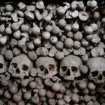 Humans skulls and bones at Sedlec Ossuary (Church of Bones)