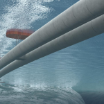 Concept art for Norway&#039;s underwater floating bridge